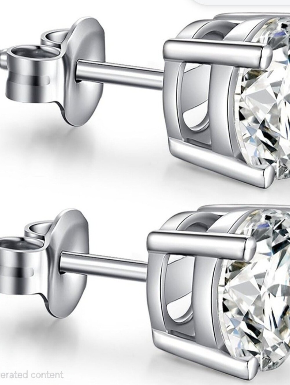 .5ct Moissanite With Sterling Silver Stud Earrings